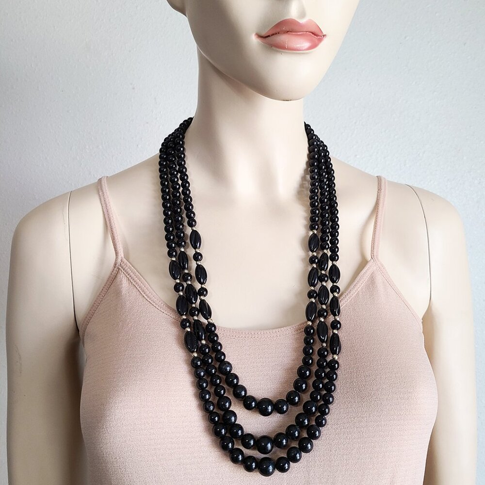 vintage triple strand necklace